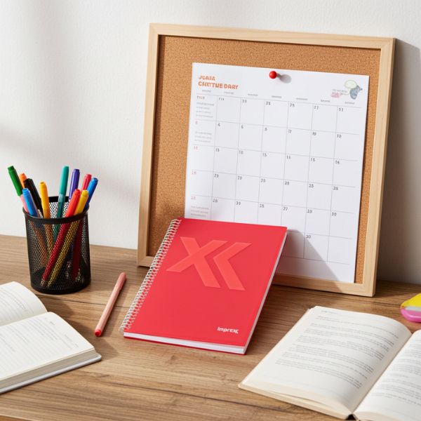 Pack 4 Cuadernos A5 Imprex Rojo 80 Hojas - Cuadrícula 4mm Espiral - TU ULTIMO CLIC