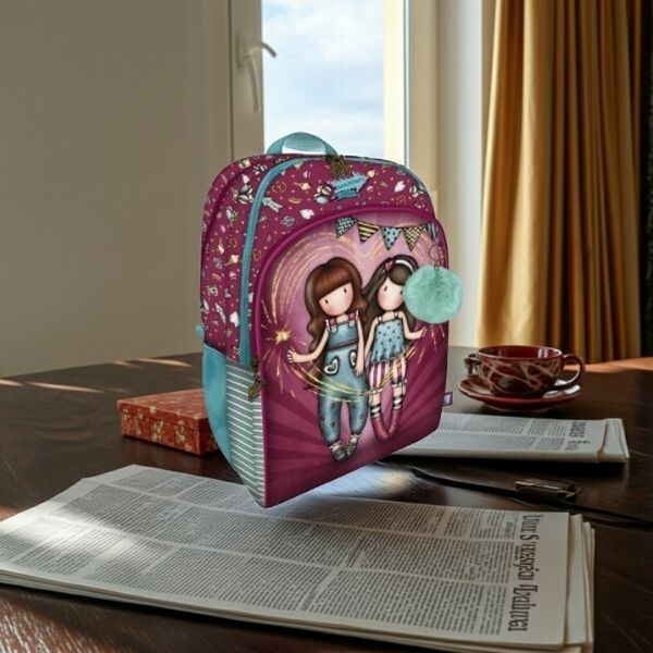 Mochila Escolar Gorjuss Fireworks Granate - Doble Compartimento Ergonómica Juvenil - TU ULTIMO CLIC