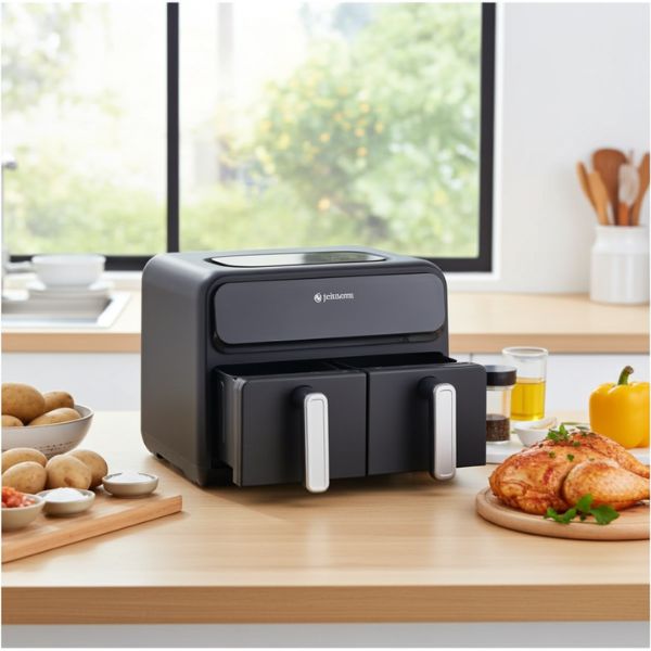 Freidora de Aire Johnson 8L  Doble Cesta Independiente 2400W con Control Táctil - TU ULTIMO CLIC