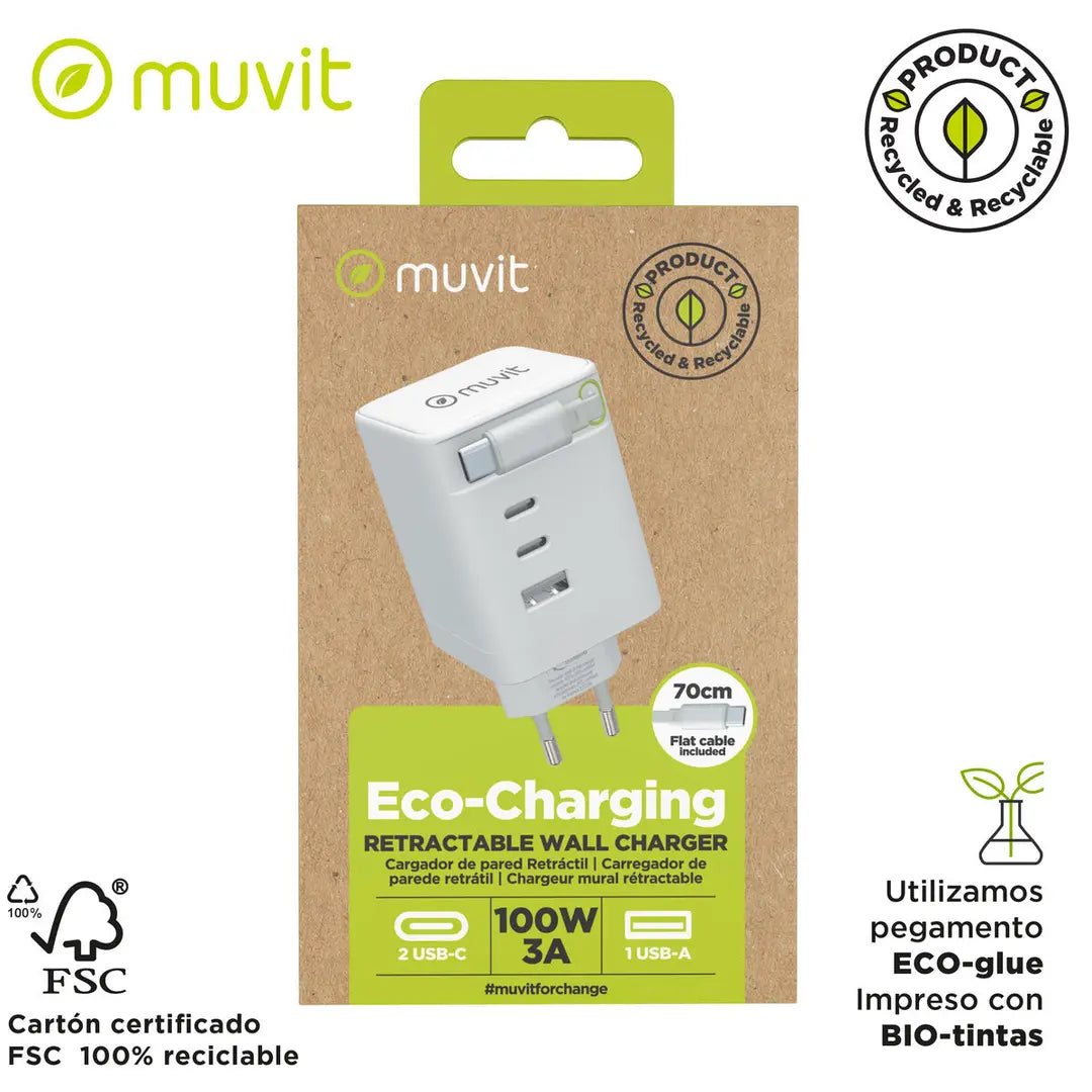 Cargador Muvit 100W USB-C y USB - TU ULTIMO CLIC