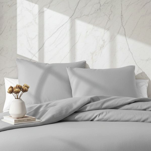 HOME LINGE PASSION Juego de Funda Nórdica Microfibra Gris Claro Cama 200 HOME LINGE PASSION