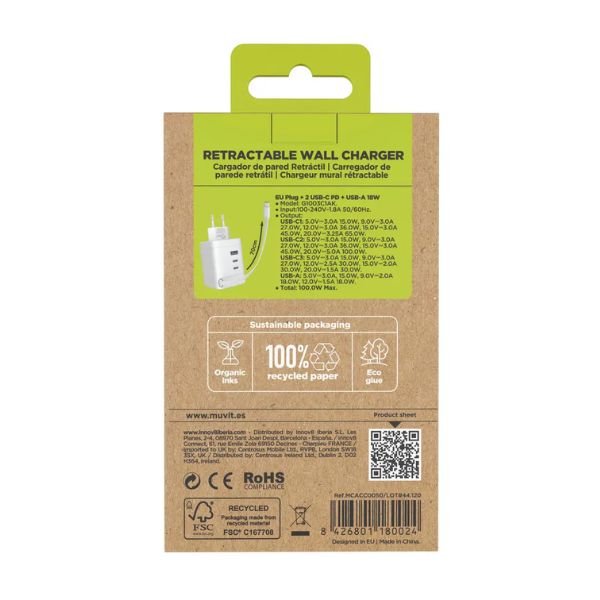 Cargador Muvit 100W USB-C y USB - TU ULTIMO CLIC