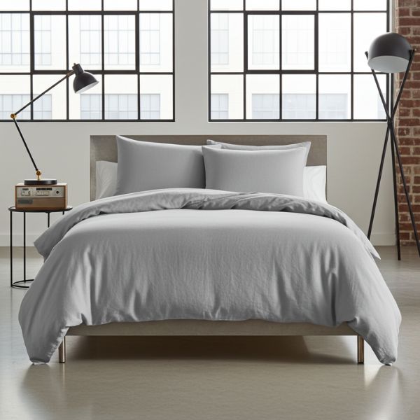 HOME LINGE PASSION Juego de Funda Nórdica Microfibra Gris Claro Cama 200 HOME LINGE PASSION