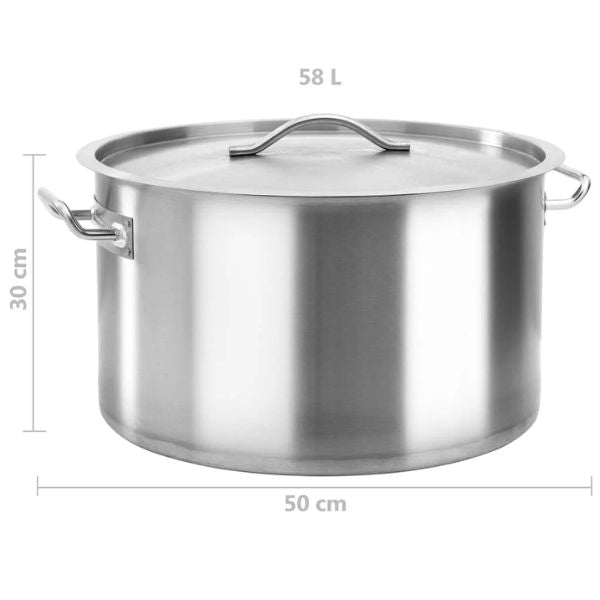 Olla de Acero Inoxidable - Gran Capacidad para Cocina Profesional y Hogar - TU ULTIMO CLIC