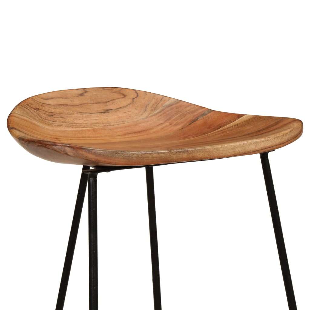 Taburetes de Cocina Madera Acacia Estilo Industrial (2 uds) - TU ULTIMO CLIC