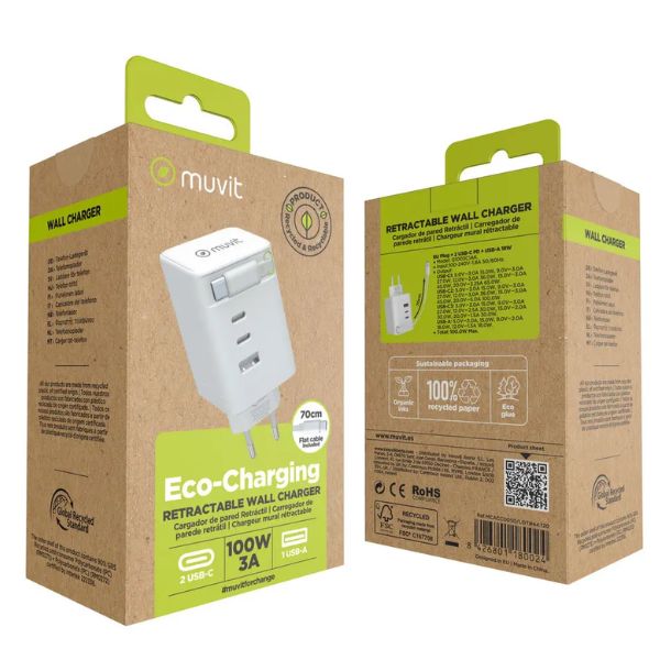 Cargador Muvit 100W USB-C y USB - TU ULTIMO CLIC