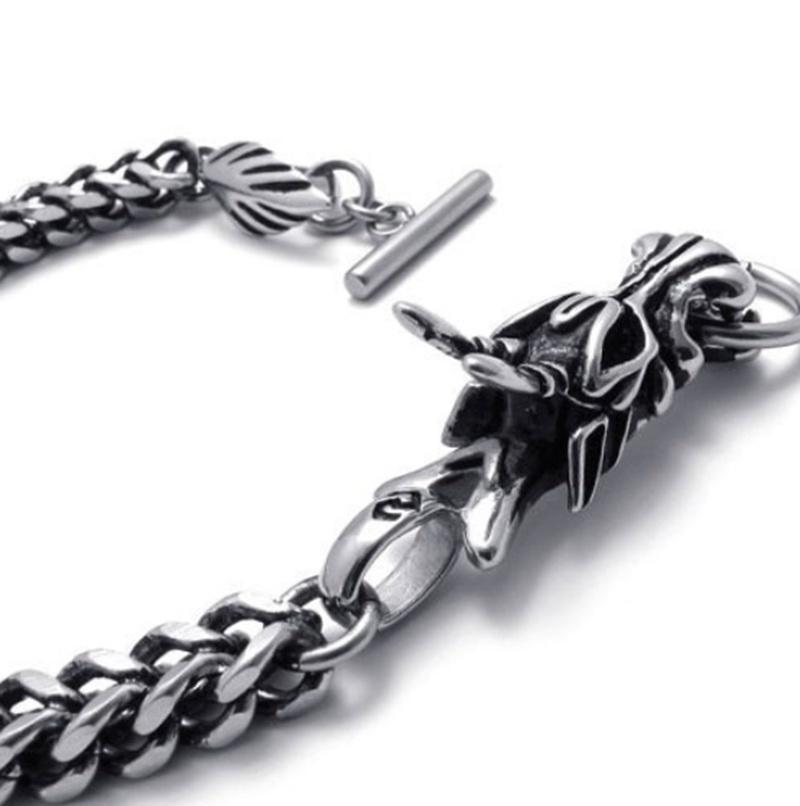 Pulsera Dragón Gótica Acero Inoxidable 23 cm - Joyería Hombre - TU ULTIMO CLIC