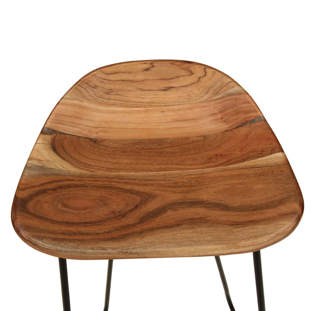 Taburetes de Cocina Madera Acacia Estilo Industrial (2 uds) - TU ULTIMO CLIC