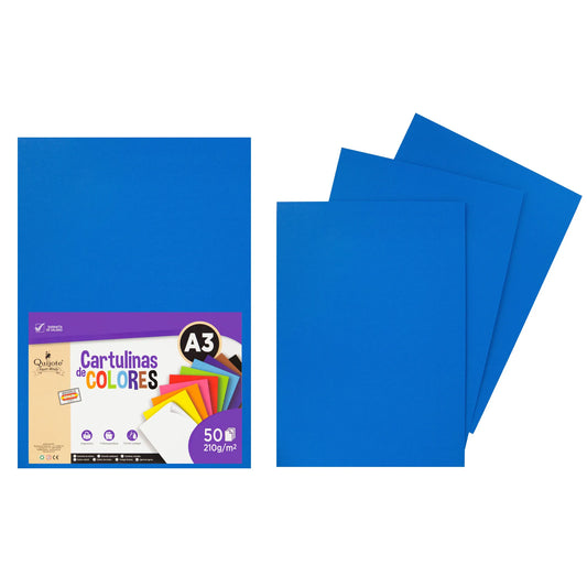 Cartulina Azul A3 210g/m²  50 Hojas Impresión y Estampado - TU ULTIMO CLIC