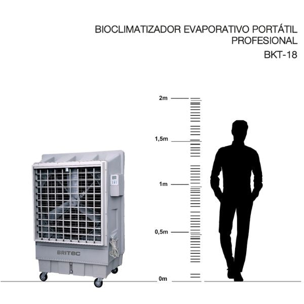 BRITEC BKT‑18 – Bioclimatizador Evaporativo Portátil Profesional · TU-ULTIMO-CLIC