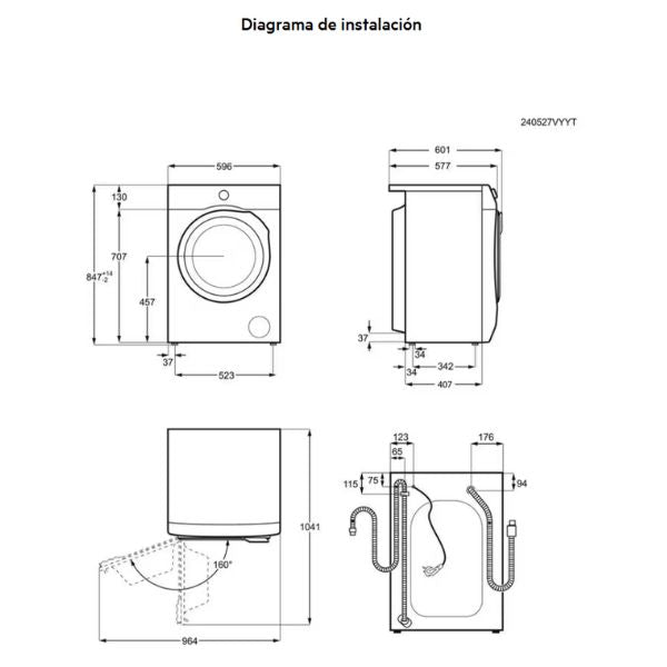 Lavadora AEG LFA6K8441C 8kg 1400rpm - ProSense, Motor Inverter y Programa Antialergias AEG