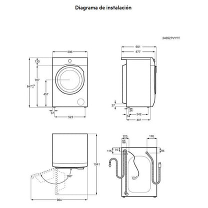 Lavadora AEG LFA6K8441C 8kg 1400rpm - ProSense, Motor Inverter y Programa Antialergias AEG