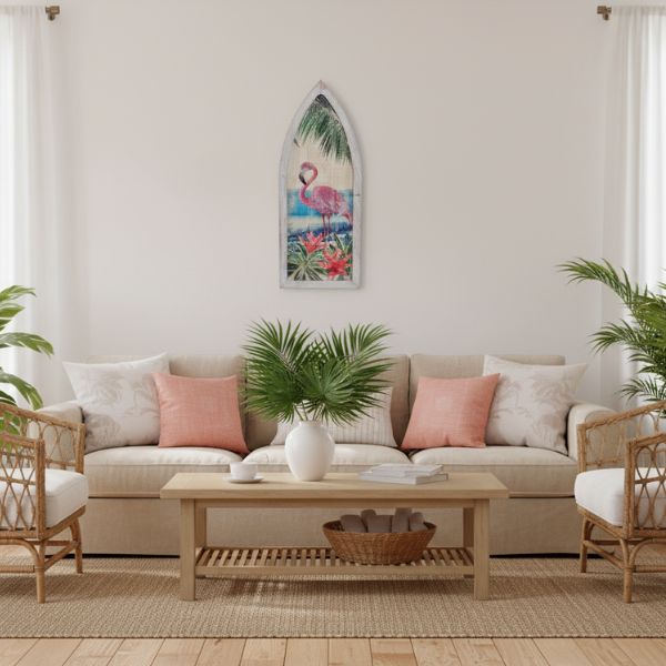 Decoración de Pared Flamenco Rosa Tropical Madera 101cm - DKD Home Decor DKD Home Decor