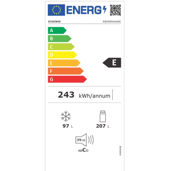 Frigorífico Combi Hisense RB390N4AWE 304L - TU-ULTIMO-CLIC ETIQUETA ENERGÉTICA