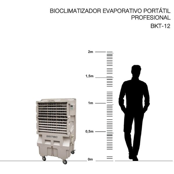 BRITEC BKT‑12 – Evaporativo Portátil Profesional · Aire Fresco Natural para Espacios de Hasta 100 m² - TU-ULTIMO-CLIC