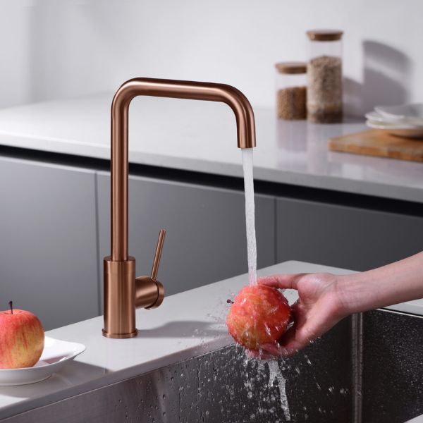 Grifo de Cocina Monomando SERIE LOIRA ORO ROSA CEPILLADO - TU-ULTIMO-CLIC