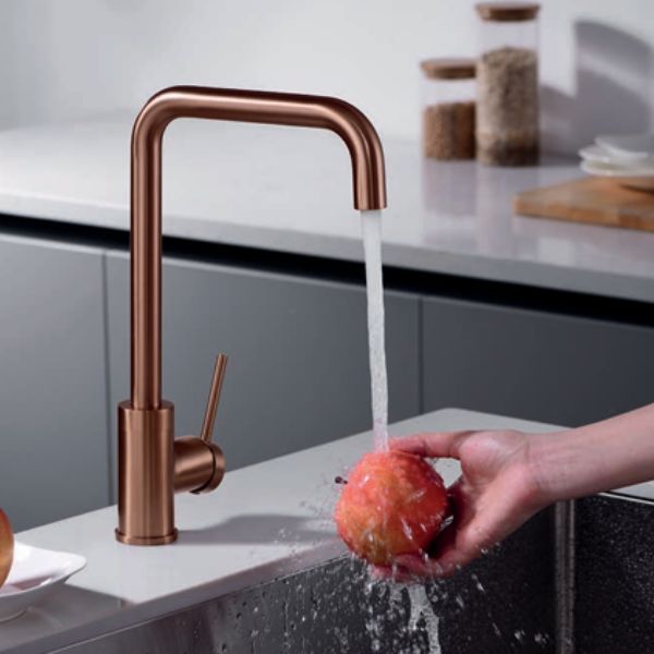 Grifo de Cocina Monomando SERIE LOIRA ORO ROSA CEPILLADO - TU-ULTIMO-CLIC