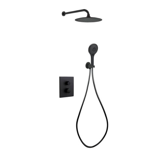 Grifo de Ducha Termostático Empotrado UP! Urban Negro Mate – 2 Vías · 3 Funciones · 9 l/min Nixon