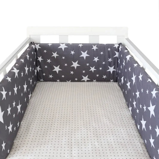 Protector de Cuna 200x30cm Estrellas  Parachoques Grueso Lavable y Seguro para Bebé - TU ULTIMO CLIC