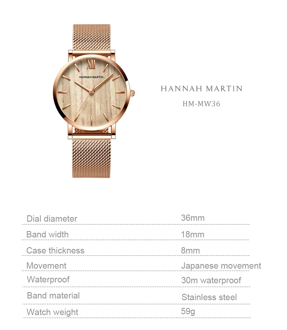 Reloj Mujer Hannah Martin HM-CC36 - 19 Colores Elegantes con Movimiento de Cuarzo - TU ULTIMO CLIC
