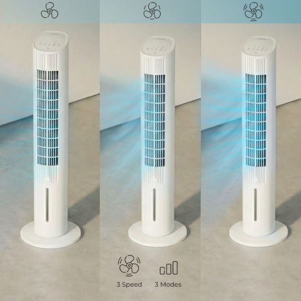 Climatizador Evaporativo Torre Hushly InnovaGoods: Diseño, Silencio y Confort 4 en 1 InnovaGoods