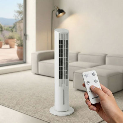 Climatizador Evaporativo Torre Hushly InnovaGoods: Diseño, Silencio y Confort 4 en 1 InnovaGoods