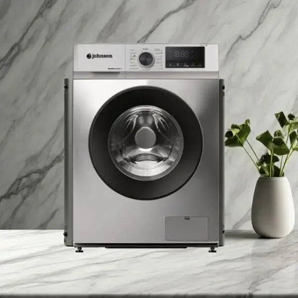 Lavadora 8 kg A-10% Inox Look con Motor Inverter y Vapor Johnson