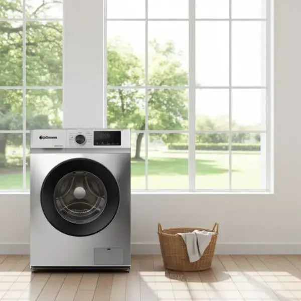 Lavadora 8 kg A-10% Inox Look con Motor Inverter y Vapor Johnson