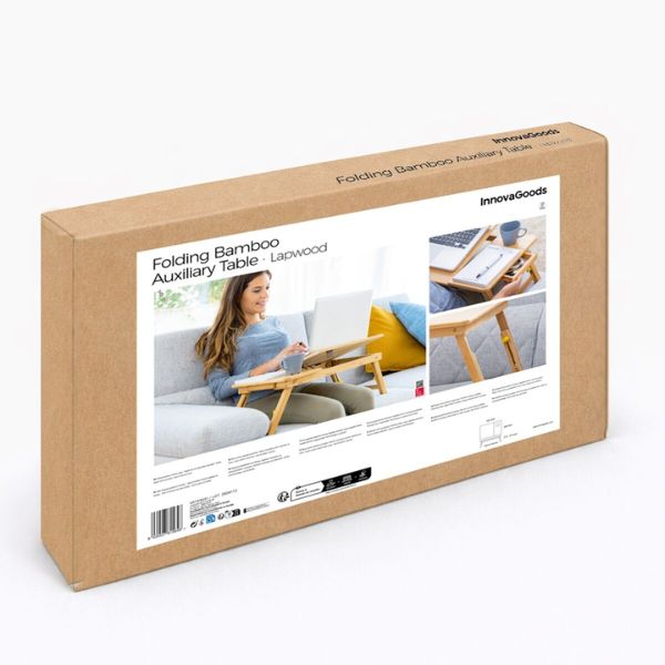 Mesa Plegable Auxiliar de Bambú Lapwood InnovaGoods InnovaGoods