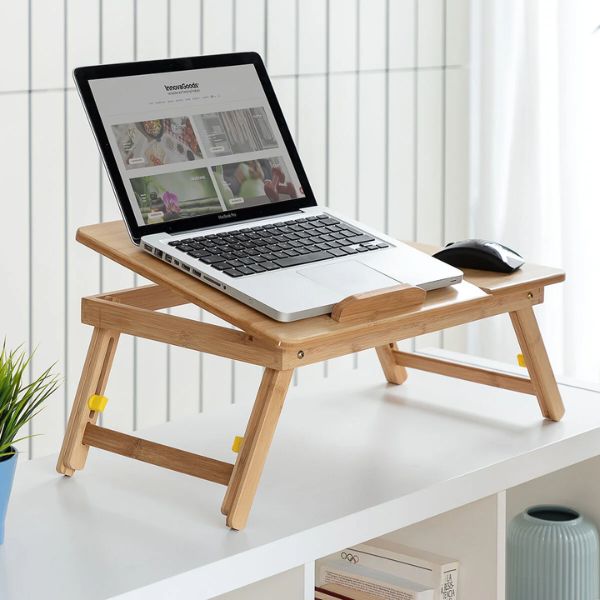 Mesa Plegable Auxiliar de Bambú Lapwood InnovaGoods InnovaGoods