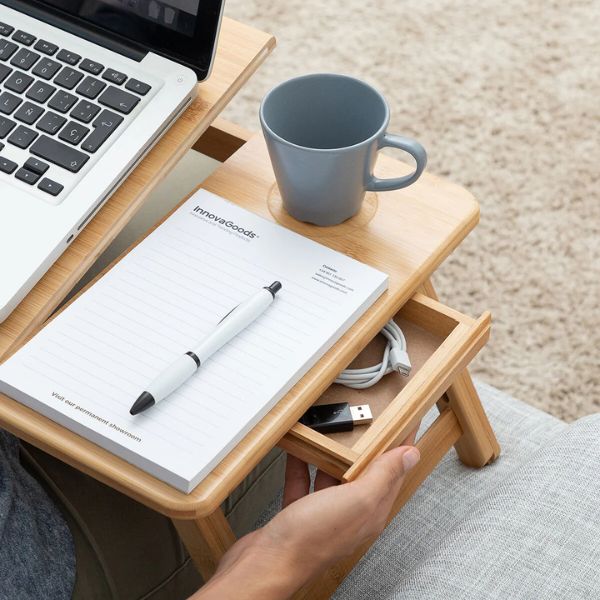 Mesa Plegable Auxiliar de Bambú Lapwood InnovaGoods InnovaGoods