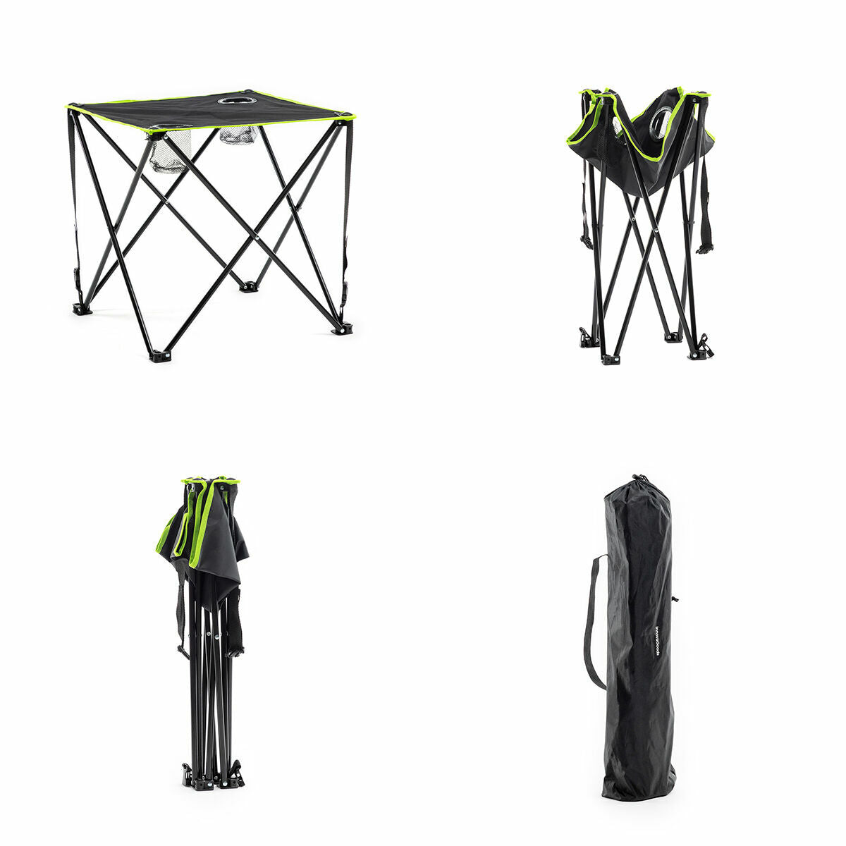 Mesa Camping Plegable InnovaGoods Cafolby | Textil con Funda 48x48cm InnovaGoods