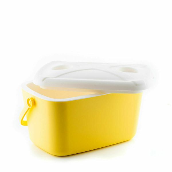 Nevera Rígida Lilty InnovaGoods 15 L – Retro Turquesa, Aislamiento Airpop y Tapa con Portavasos InnovaGoods