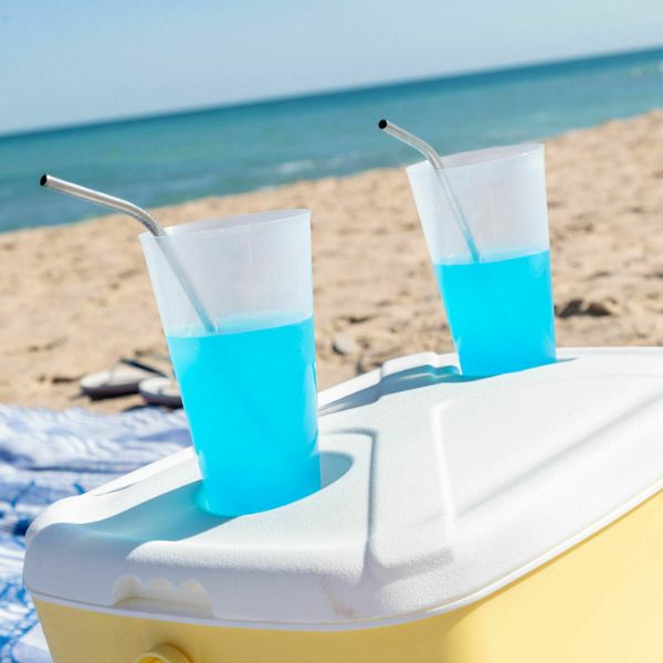 Nevera Rígida Lilty InnovaGoods 15 L – Retro Turquesa, Aislamiento Airpop y Tapa con Portavasos InnovaGoods