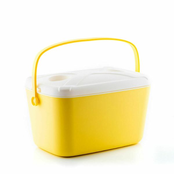 Nevera Rígida Lilty InnovaGoods 15 L – Retro Turquesa, Aislamiento Airpop y Tapa con Portavasos InnovaGoods
