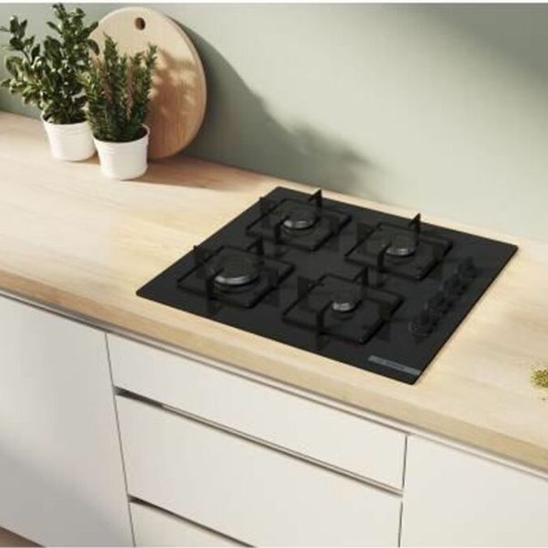Placa de Gas BOSCH Serie 2 60cm Vidrio Templado Negro