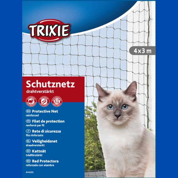 Red de Seguridad Trixie Reforzada 4x3m - Protección Anti-Mordiscos para Balcones Trixie