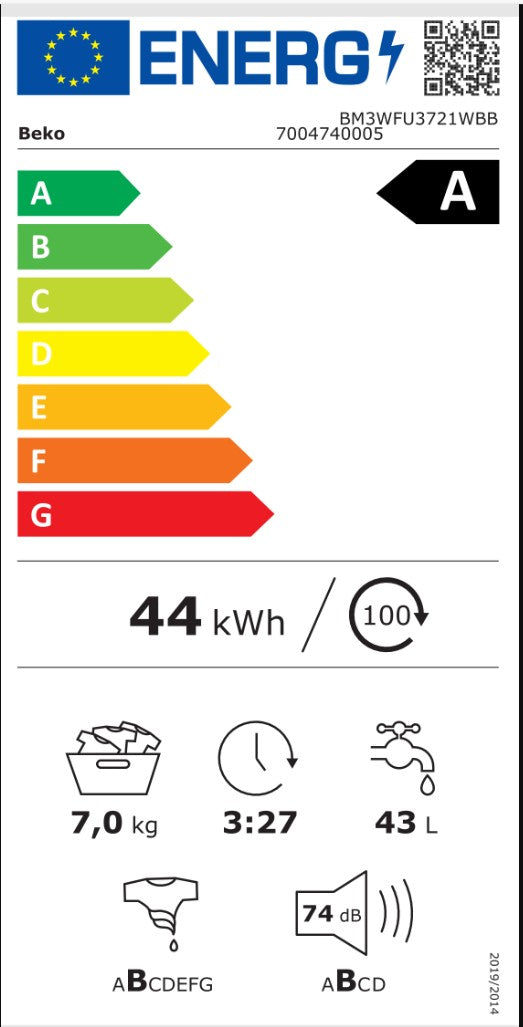 Lavadora Beko 7 kg 1200 rpm Blanca | Eficiencia A y Tecnología Aquatech - TU ULTIMO CLIC