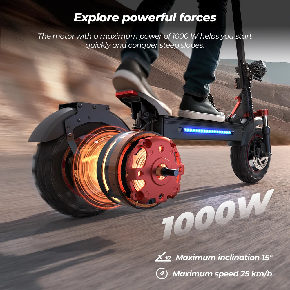 iScooter iX5s Patinete Eléctrico - 1000W Todoterreno con 65km de Autonomía y 45km/h - TU ULTIMO CLIC