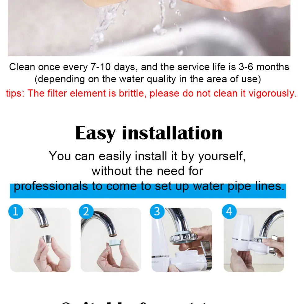 Filtro de Agua para Grifo Cocina Chcyus  Purificador Carbón Activado 2L/min - TU ULTIMO CLIC