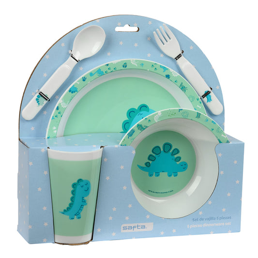 Set Vajilla Infantil Safta Dino | 5 Piezas Seguras y Resistentes - TU ULTIMO CLIC