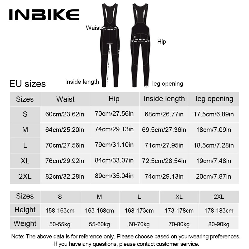 INBIKE Pantalones Ciclismo Invierno - Pechera Térmica con Acolchado 3D - TU ULTIMO CLIC
