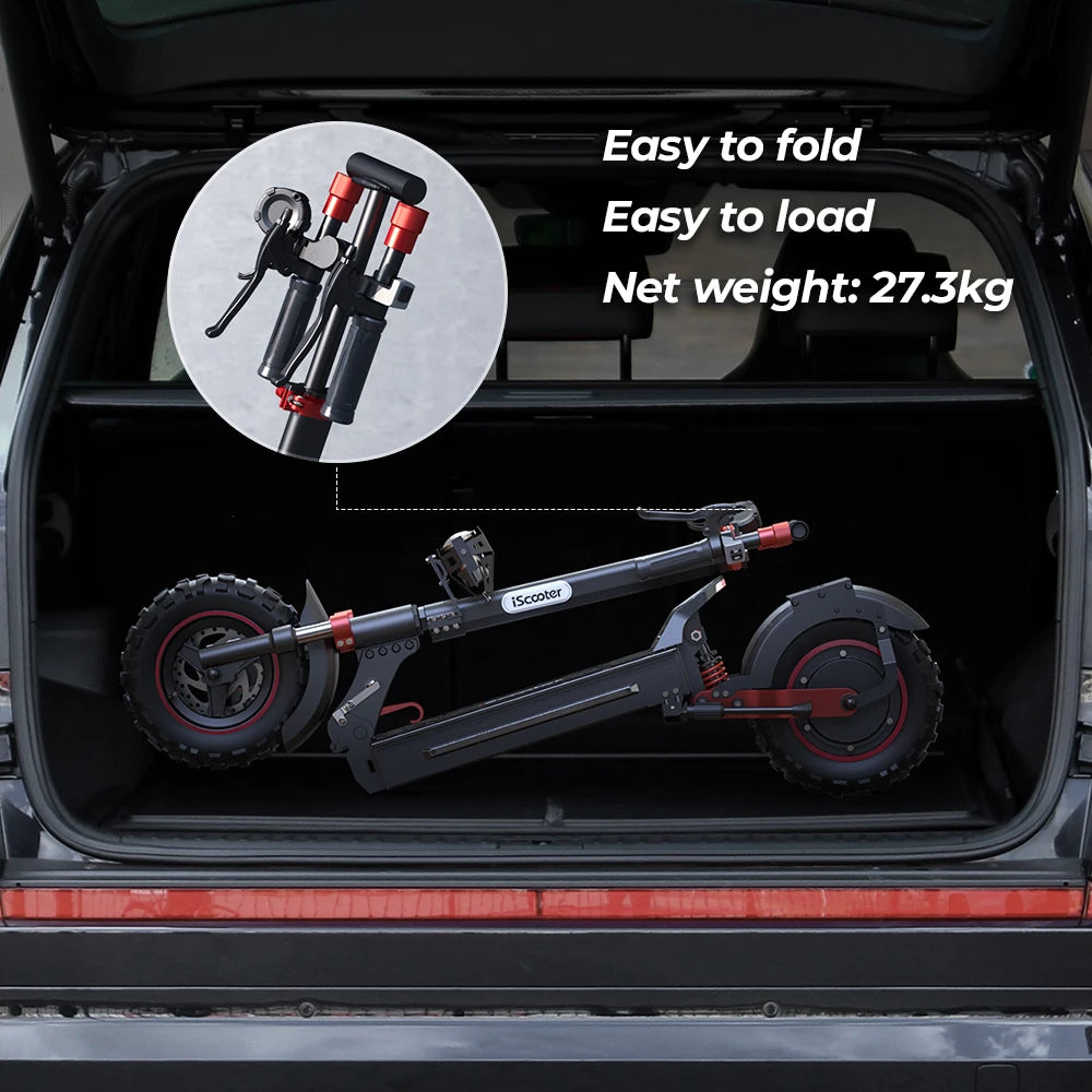 iScooter iX5s Patinete Eléctrico - 1000W Todoterreno con 65km de Autonomía y 45km/h - TU ULTIMO CLIC