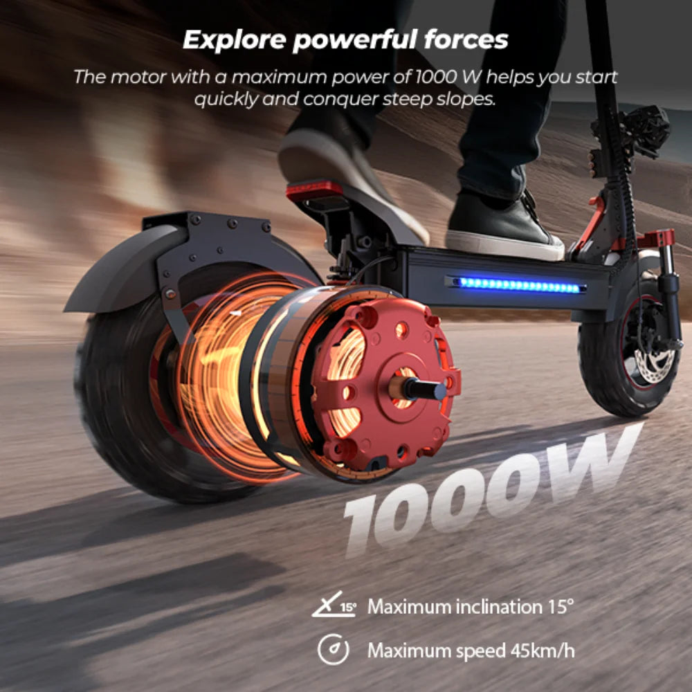 iScooter iX5s Patinete Eléctrico - 1000W Todoterreno con 65km de Autonomía y 45km/h - TU ULTIMO CLIC