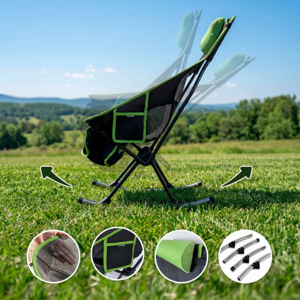 Silla Mecedora Plegable Trillow InnovaGoods 2 en 1 - Ultraligera para Camping y Aventura InnovaGoods