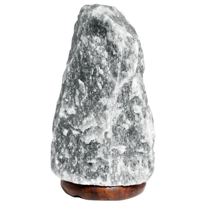 Lámpara de Sal Himalaya Gris - Natural Artesanal 1,5-5kg con Base de Madera - TU ULTIMO CLIC