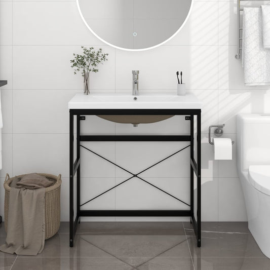 Estructura de Baño con Lavabo Integrado - Hierro Negro o Blanco 79x38x83 cm - TU ULTIMO CLIC