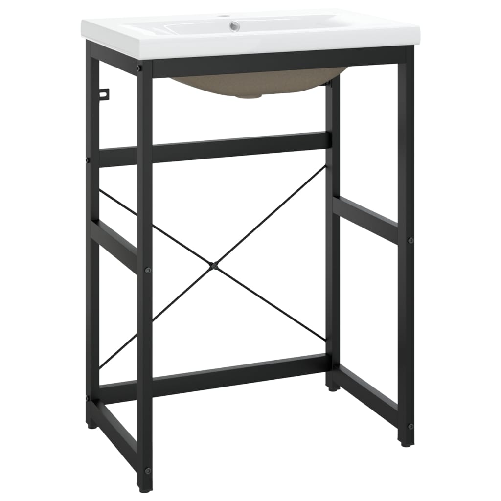 Estructura de Baño con Lavabo Integrado 59 x 38 x 83 cm - Hierro Negro o Blanco Moderno - TU ULTIMO CLIC