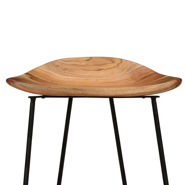 Taburetes de Cocina Madera Acacia Estilo Industrial (2 uds) - TU ULTIMO CLIC