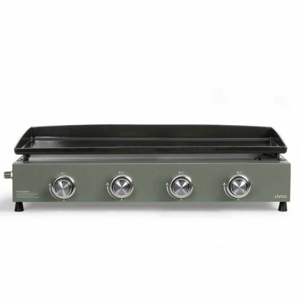 Livoo DOC325 Plancha de Cocina a Gas 4 Quemadores Negra y Verde - TU-ULTIMO-CLIC